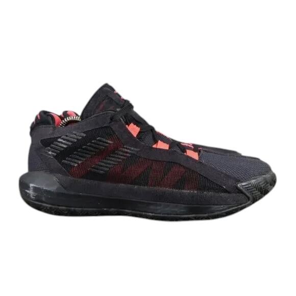 Adidas Shoes Mens 8 Athletic Trainers Dame 6 Basketball Sneakers Black Red Mid - Picture 1 of 12